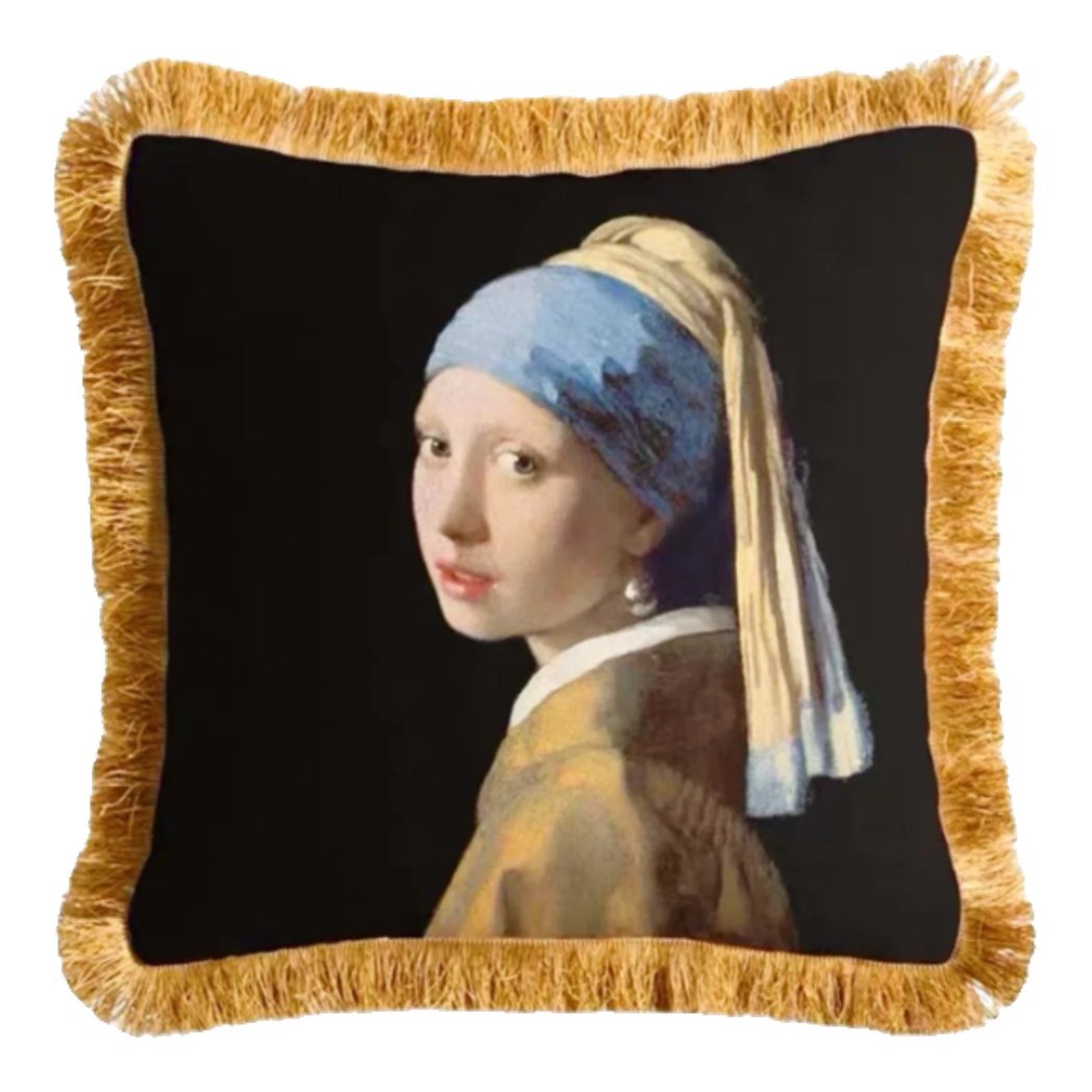 Maison Couture - Vỏ Gối Nhung La Jeune Fille À La Perle By Vermeer 45