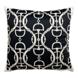 Vỏ Gối Nhung Horsebit Noble Héritage - Noir Motif 45