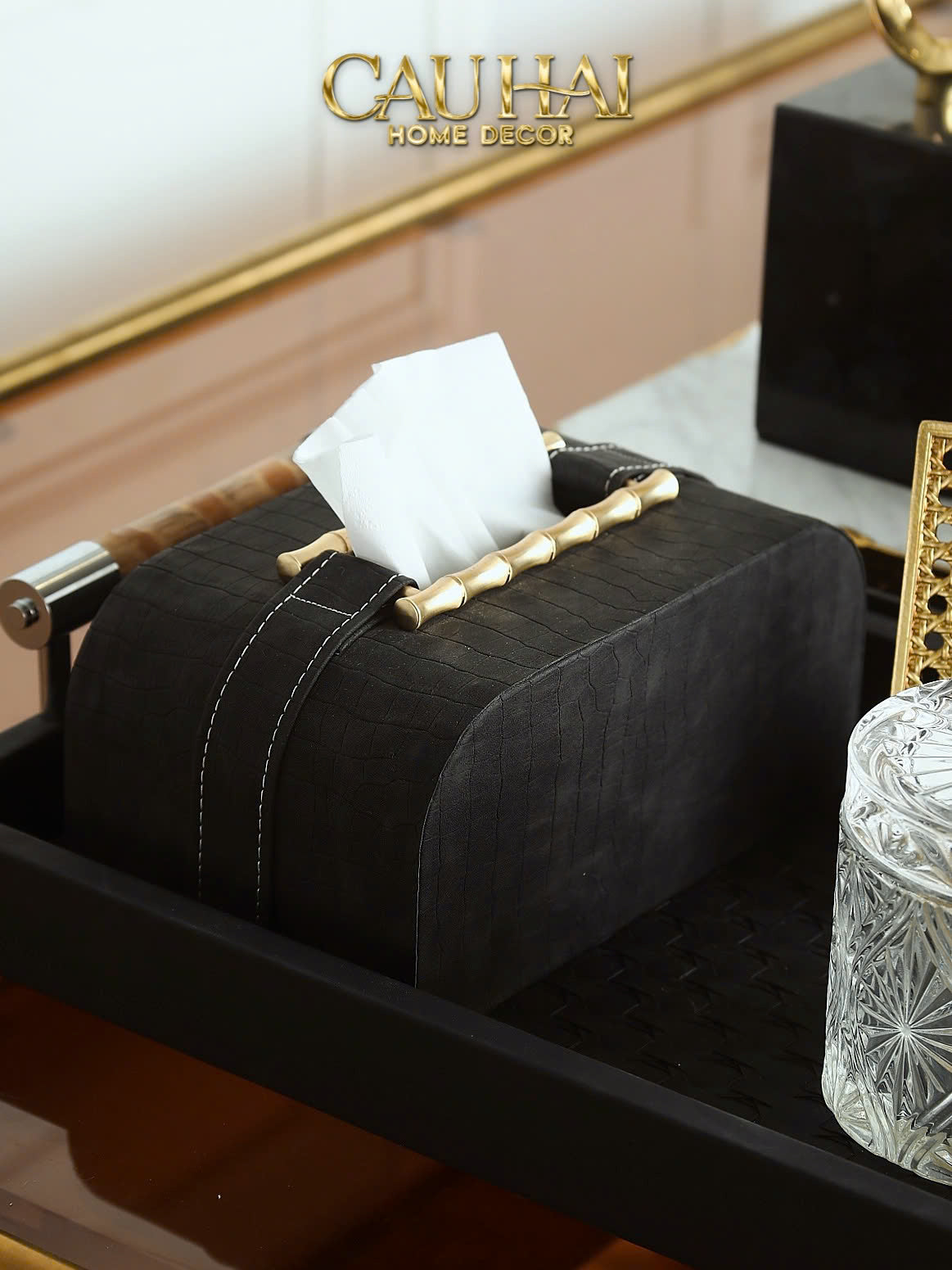 HOME COUTURE - HỘP KHĂN GIẤY BAMBOO - SAVOIR / IVORY - CẬU HAI HOME DECOR