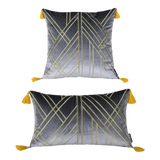 Set 2 Gối Nhung Radiant Velour Golden Vector Lines 45 30X50