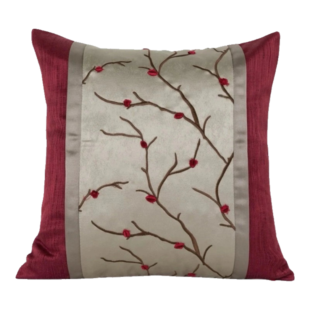 Vỏ Gối Lụa Fleurs De Soie Cramoisies 45
