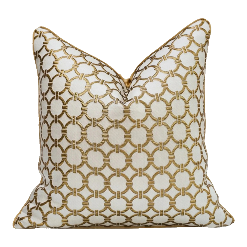 Vỏ Gối Lụa Jacquard D'Or Orion Chain Motif 45