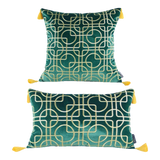 Set 2 Gối Nhung Emerald Lumina Grid 45X45