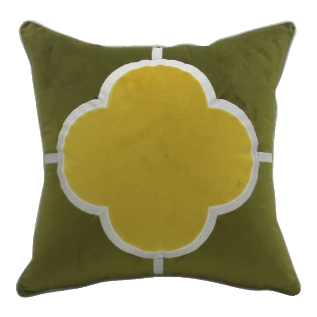 Vỏ Gối Nhung Olive Clover Quatrefoil 45