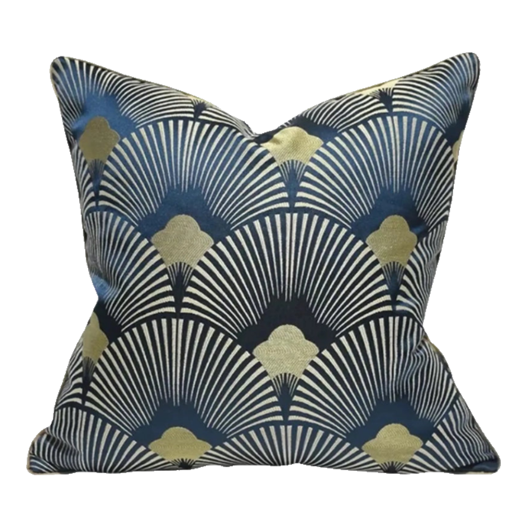 Vỏ Gối Jacquard St Patrick Blue  D'Or Art Déco Fan 45