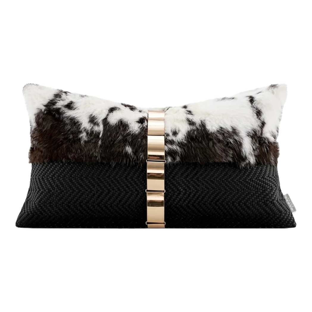 Maison Couture - Gối Da Ceinture Métallique En Cuir Ombré 30X50