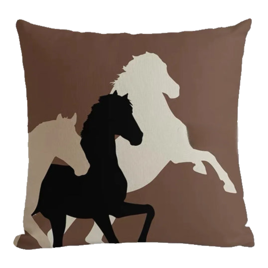 Vỏ Gối Canvas Fiber Dou Cavalière Brun 45
