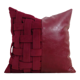 Maison Couture - Vỏ Gối Nhung Leather Bordeaux Woven 45-VỎ GỐI-Đối tác tại Trung Quốc theo từng đơn đặt hàng-CẬU HAI HOME DECOR