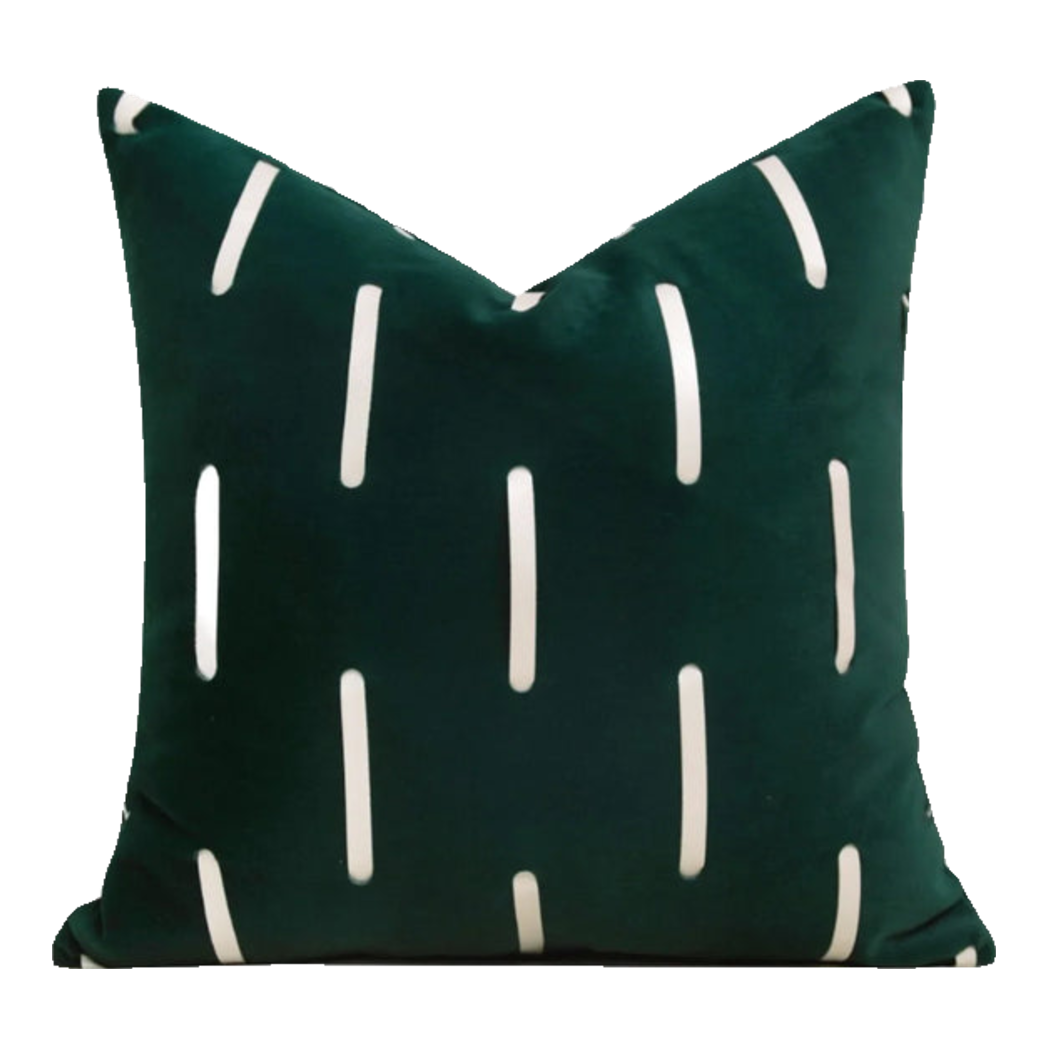 Vỏ Gối Nhung Emerald Velvet Broken Stripes 45