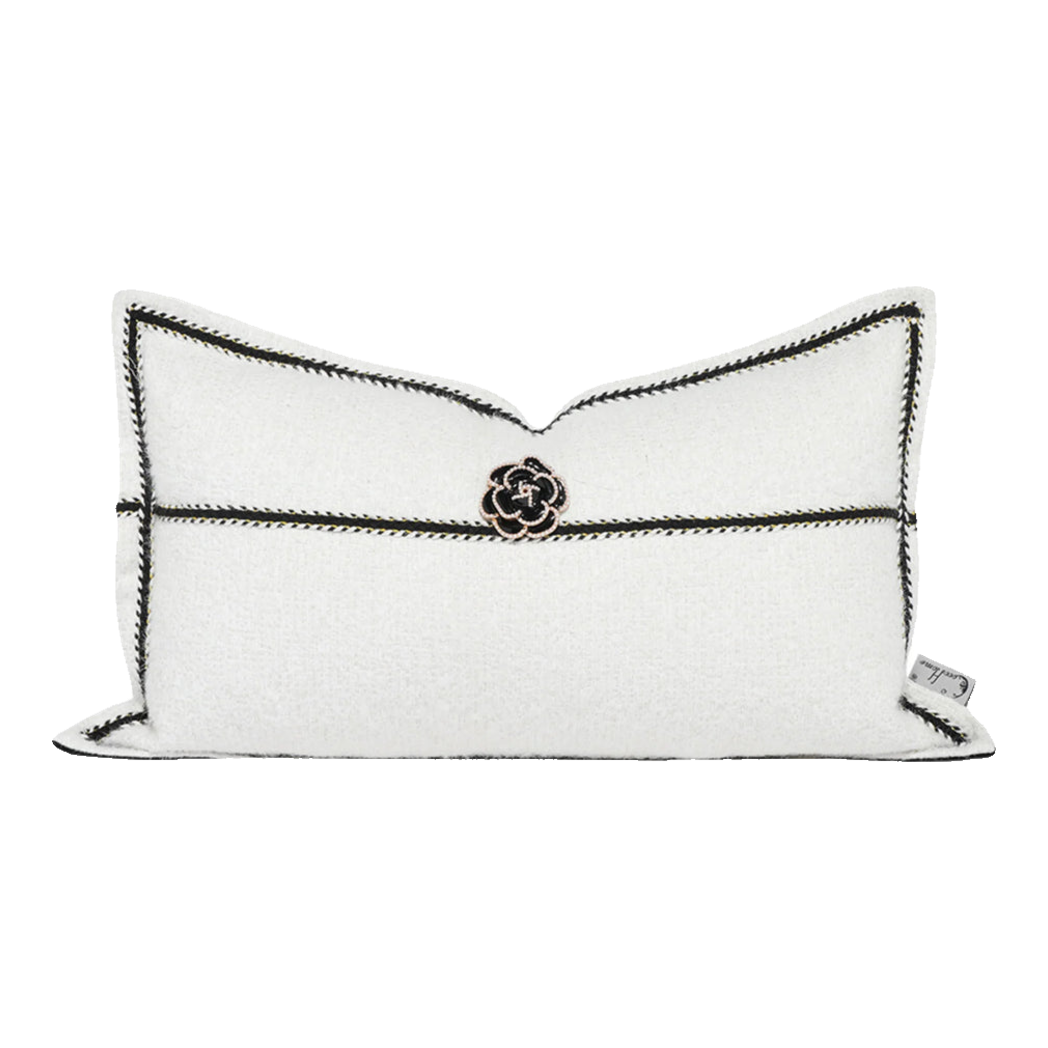 Gối Tweed White Camélia 30X50