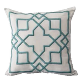 Vỏ Gối Canvas Thêu 3D Turquoise Lattice Trellis 45
