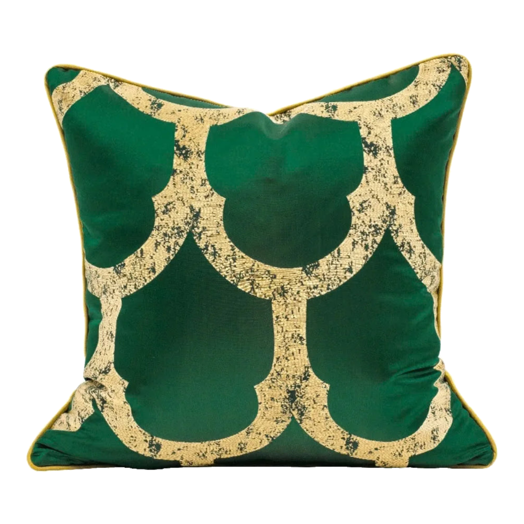 Vỏ Gối Nhung Hoạ Tiết Thêu Mystic Emerald 45