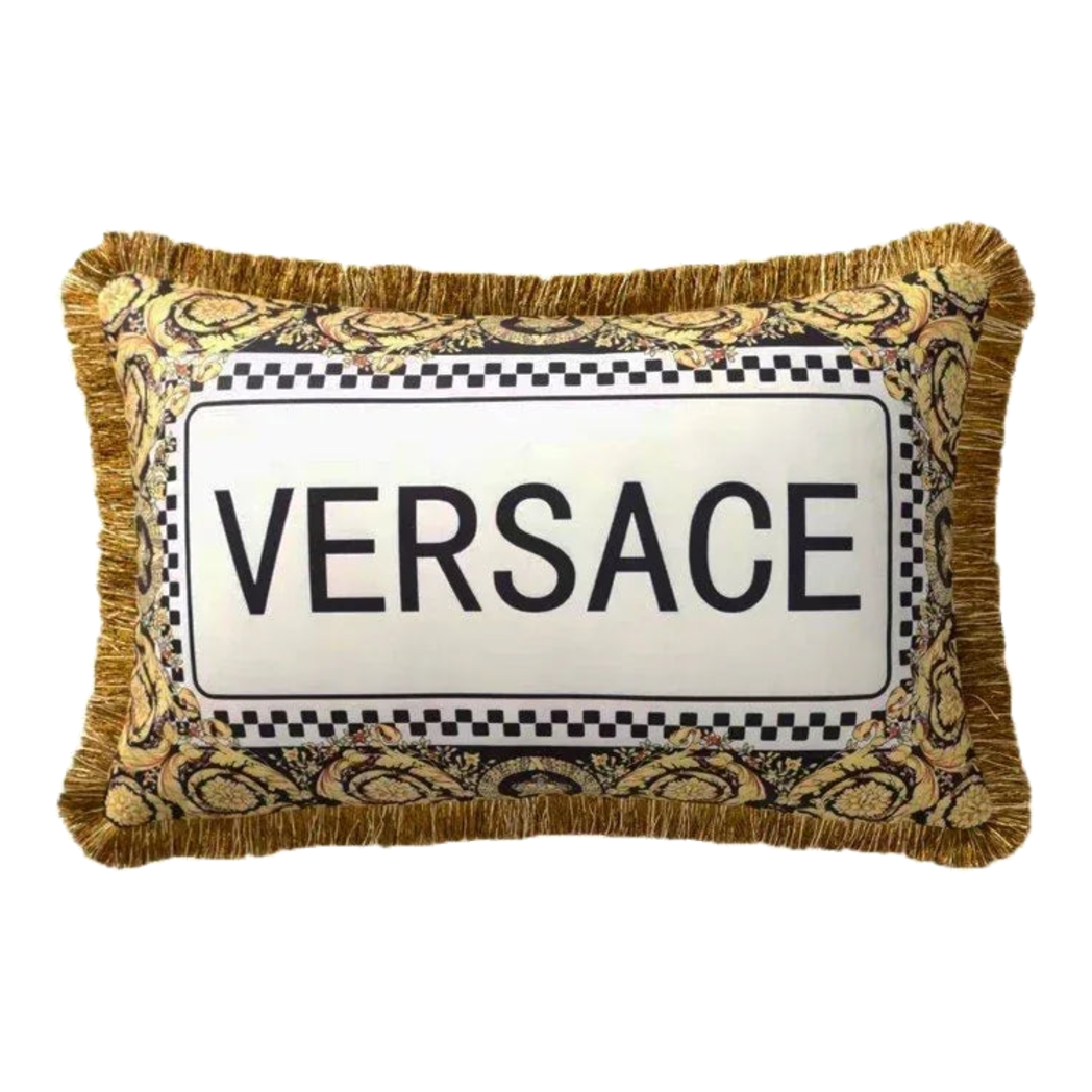 Maison Couture - Gối Dài Nhung Chenille V Class Medusa Signature Logo Typography 40x60