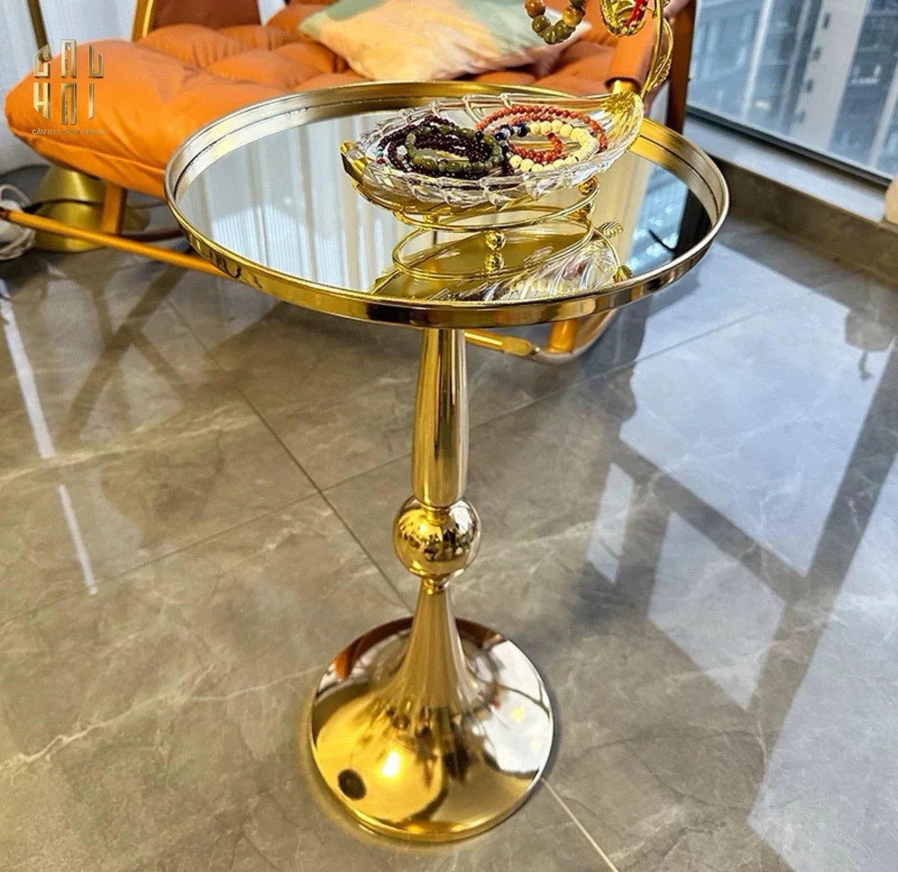 Bàn Góc Gold Luxor - Luxe Side Table-BÀN SOFA-CẬU HAI HOME DECOR
