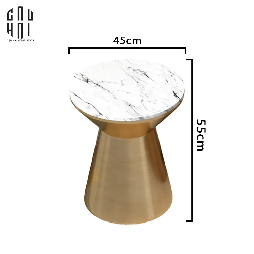 Bàn Sofa Cao Cấp Frederick - Frederick Marble Side Table 45x55-BÀN SOFA-CẬU HAI HOME DECOR