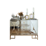 Maison Couture - Bàn Console Gương Tráng Thuỷ Dát Cạnh Bevel Diamond Éclat Gold 86x122x35
