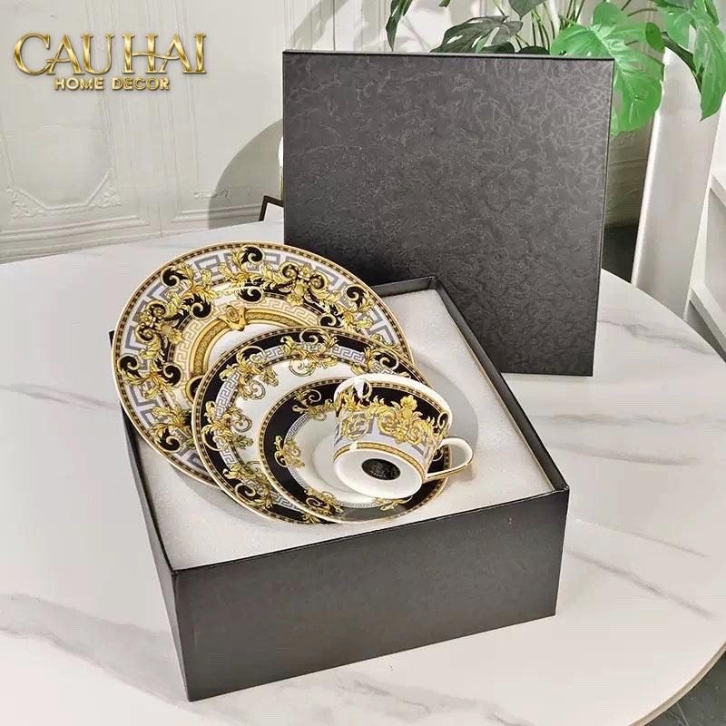 HOME COUTURE -  ĐĨA 2 TẦNG BLACK BAROQUE PRESTIGE GALA VER.S  ÉTAGÈRE