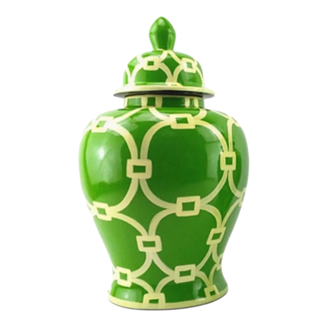 Maison Couture - Bình Gốm Sứ Tráng Men Vẻ Tay Palm Court Ceramic Indigo H43