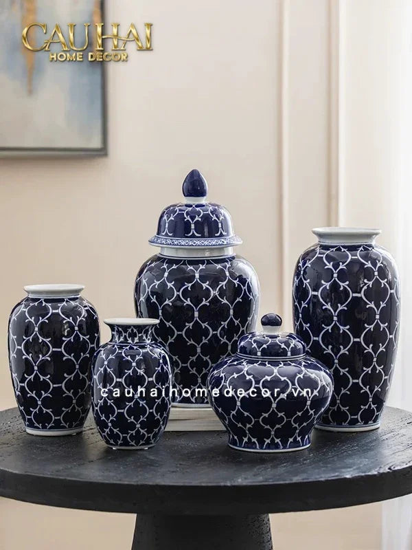 Bình Hoa Ceramic Blue Mystery 20x44-BÌNH HOA-CẬU HAI HOME DECOR