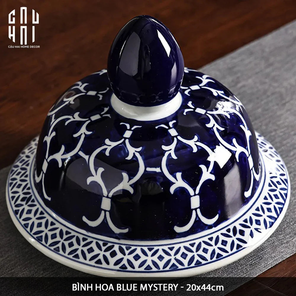 Bình Hoa Ceramic Blue Mystery 20x44-BÌNH HOA-CẬU HAI HOME DECOR