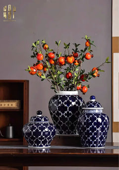 Bình Hoa Ceramic Blue Mystery 20x44-BÌNH HOA-CẬU HAI HOME DECOR