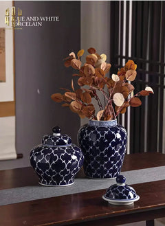 Bình Hoa Ceramic Blue Mystery 20x44-BÌNH HOA-CẬU HAI HOME DECOR