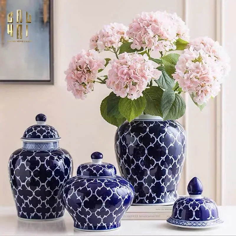 Bình Hoa Ceramic Blue Mystery 20x44-BÌNH HOA-CẬU HAI HOME DECOR
