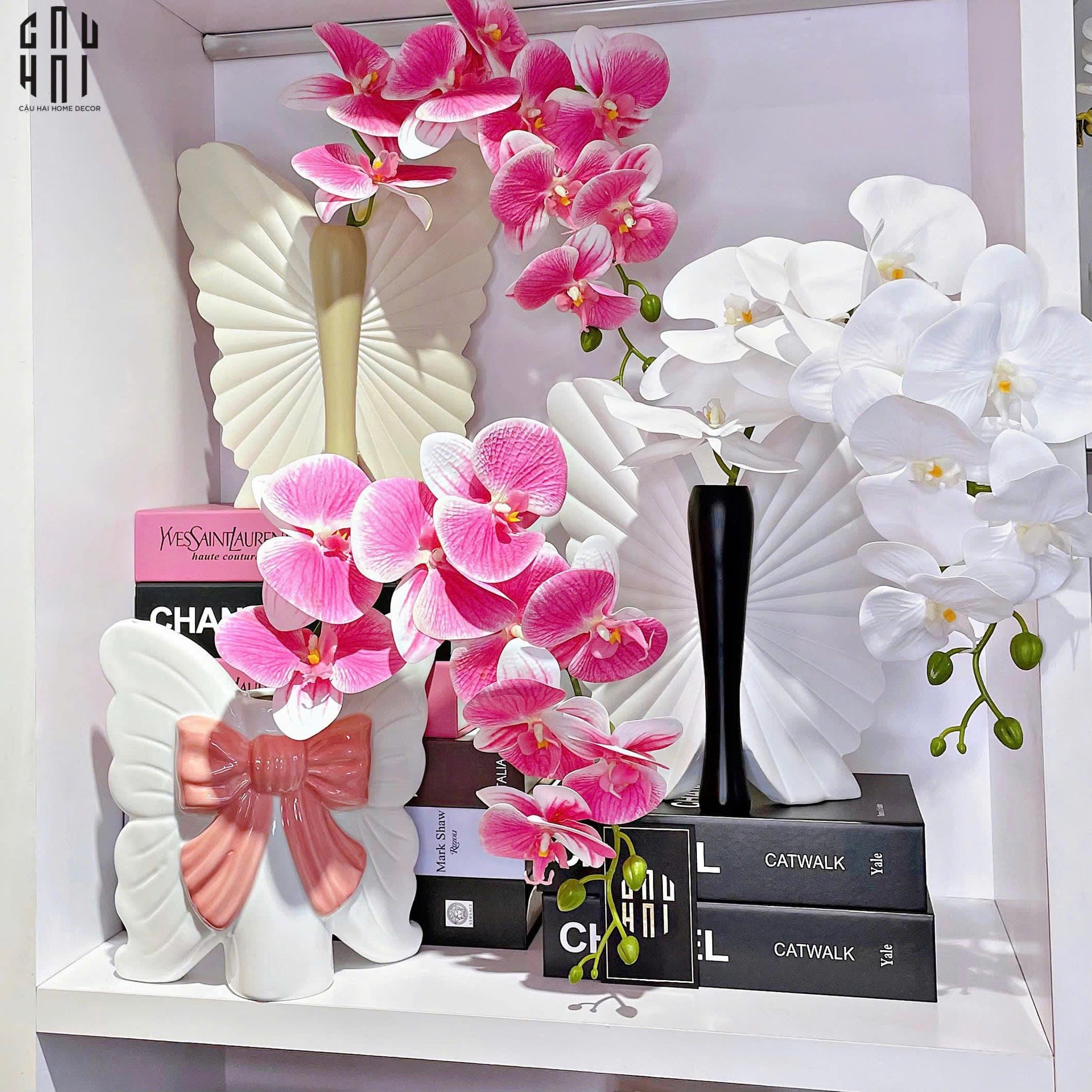 BÌNH HOA CERAMIC PINKY TIE SS25 - BLANC