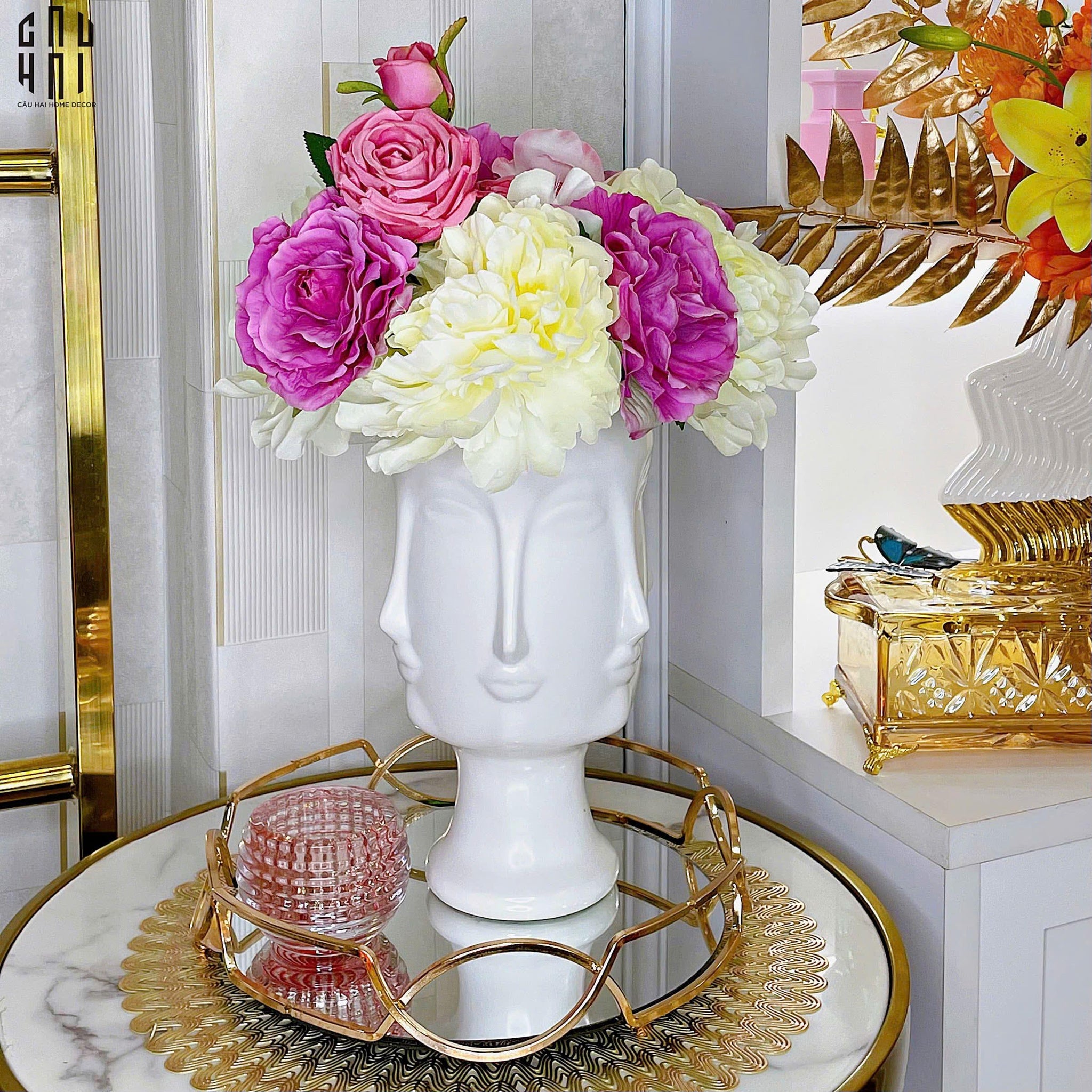 Bình Hoa Composite Tượng Muse - Adler Inspired 16x31.5-BÌNH HOA-CẬU HAI HOME DECOR