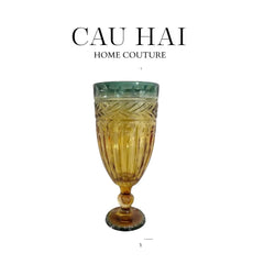 Bình Hoa Crystal Amber Verdant Goblet H26.8 W11.9 D8.4-BÌNH HOA-CẬU HAI HOME DECOR