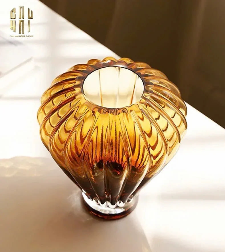 Bình Hoa Crystal Éclat Ambré H19-BÌNH HOA-CẬU HAI HOME DECOR
