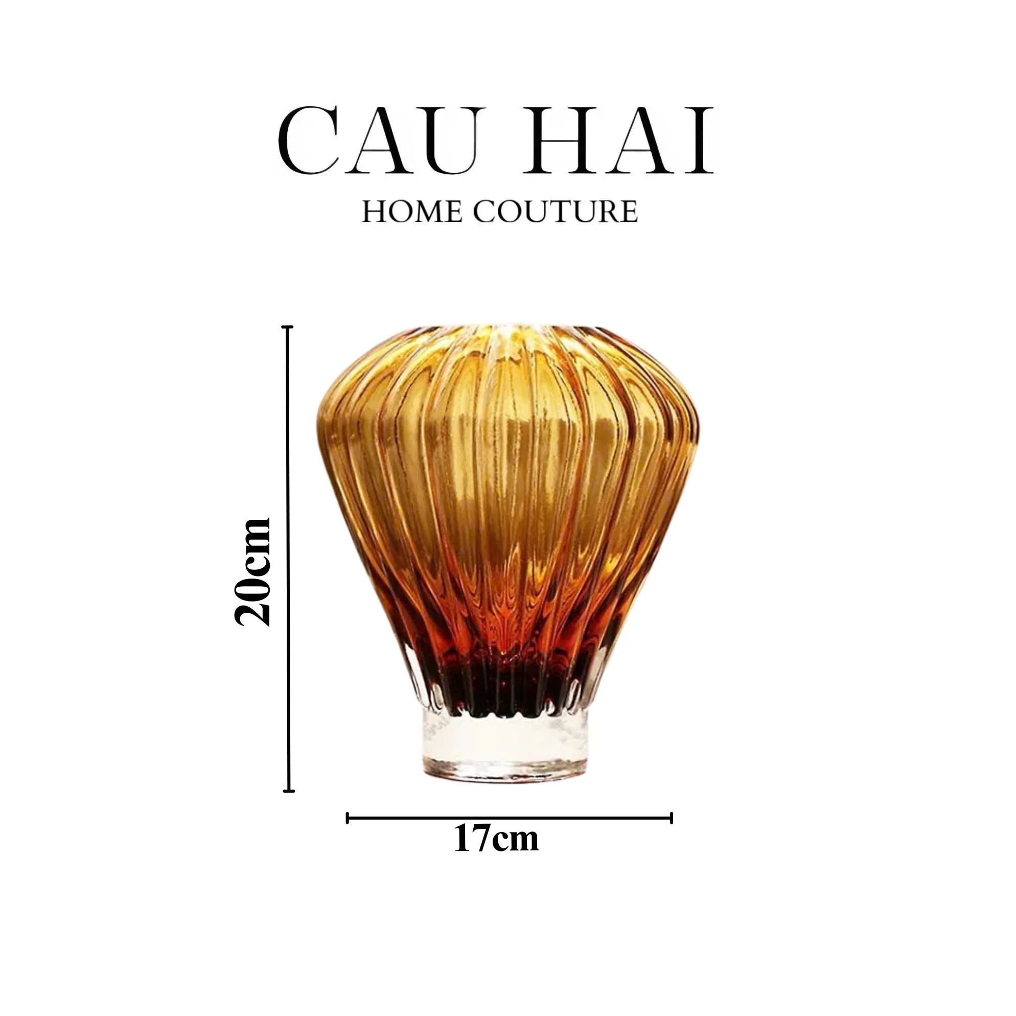 Bình Hoa Crystal Éclat Ambré H19-BÌNH HOA-CẬU HAI HOME DECOR