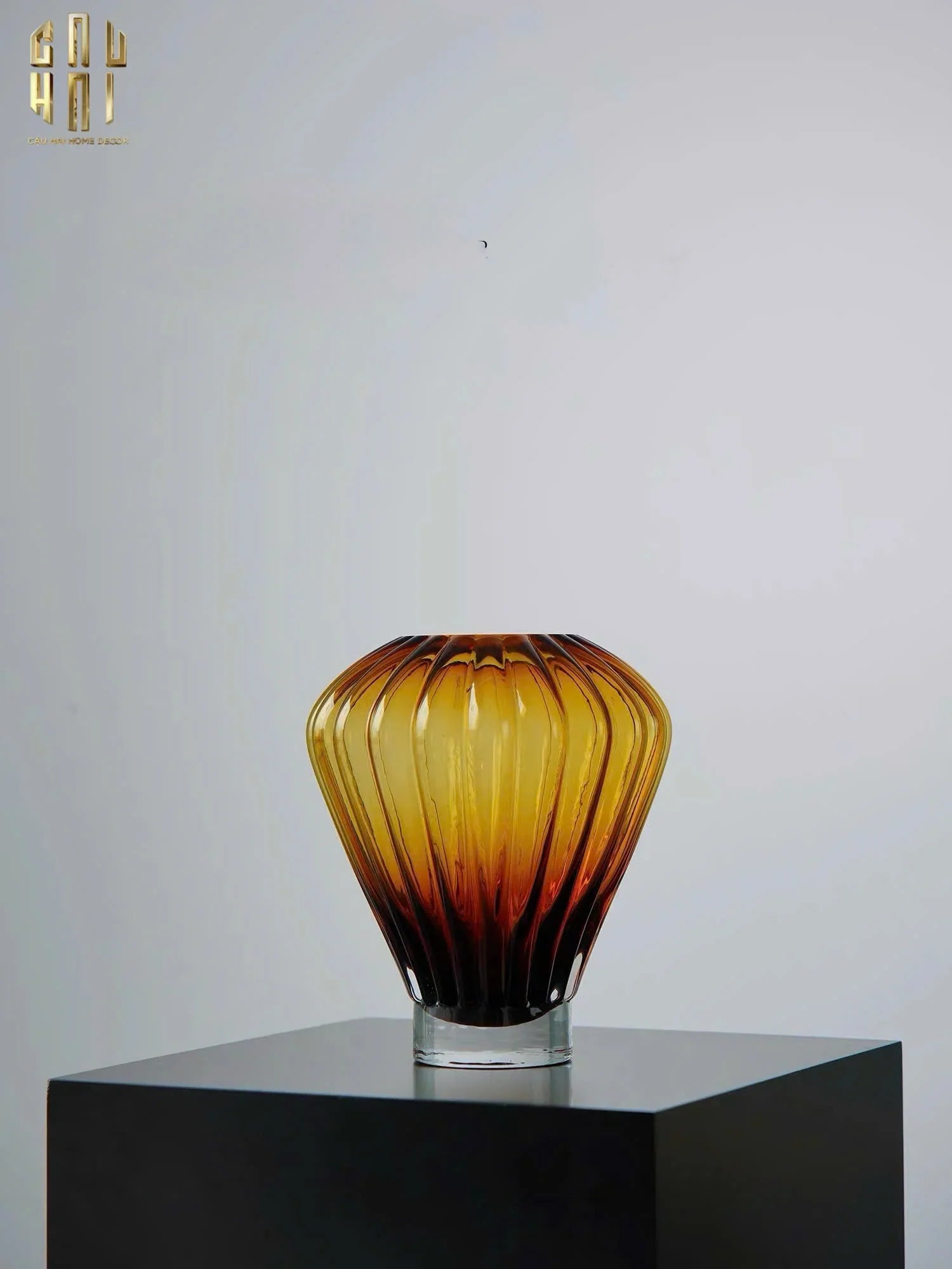 Bình Hoa Crystal Éclat Ambré H19-BÌNH HOA-CẬU HAI HOME DECOR