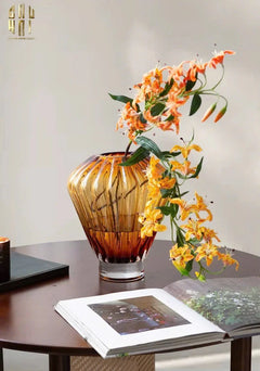 Bình Hoa Crystal Éclat Ambré H19-BÌNH HOA-CẬU HAI HOME DECOR