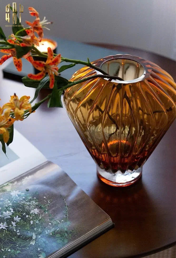 BÌNH HOA CRYSTAL ÉCLAT AMBRÉ H19