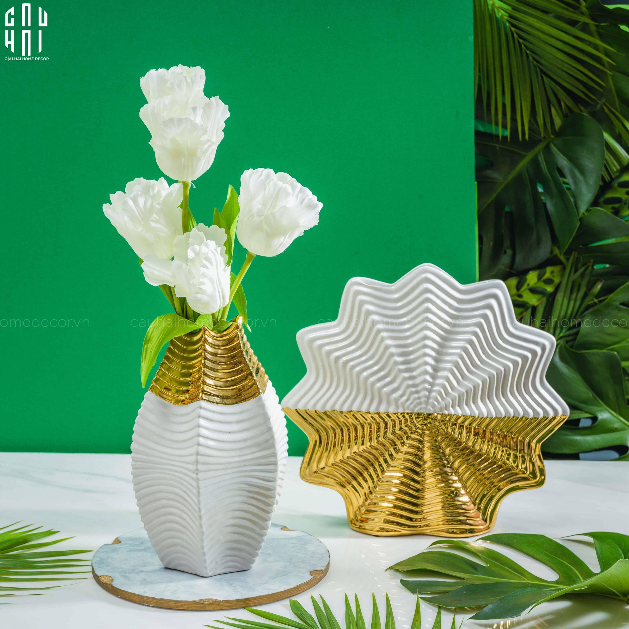 Bình Hoa Golden Bud 17x27-BÌNH HOA-CẬU HAI HOME DECOR