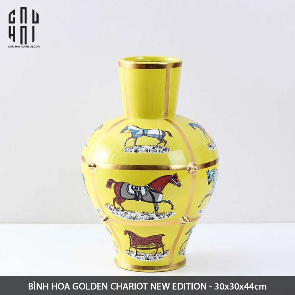 Bình Hoa Golden Chariot New Eidtion - Gold Dust Ss25 30x30x44-BÌNH HOA-CẬU HAI HOME DECOR