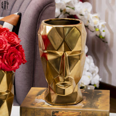 Bình Hoa Golden Moai 18x15x25-BÌNH HOA-CẬU HAI HOME DECOR