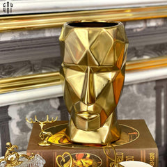 Bình Hoa Golden Moai 18x15x25-BÌNH HOA-CẬU HAI HOME DECOR