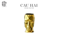 Bình Hoa Golden Moai 18x15x25-BÌNH HOA-CẬU HAI HOME DECOR