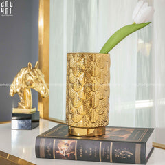 Bình Hoa Golden Scale 11x20-BÌNH HOA-CẬU HAI HOME DECOR