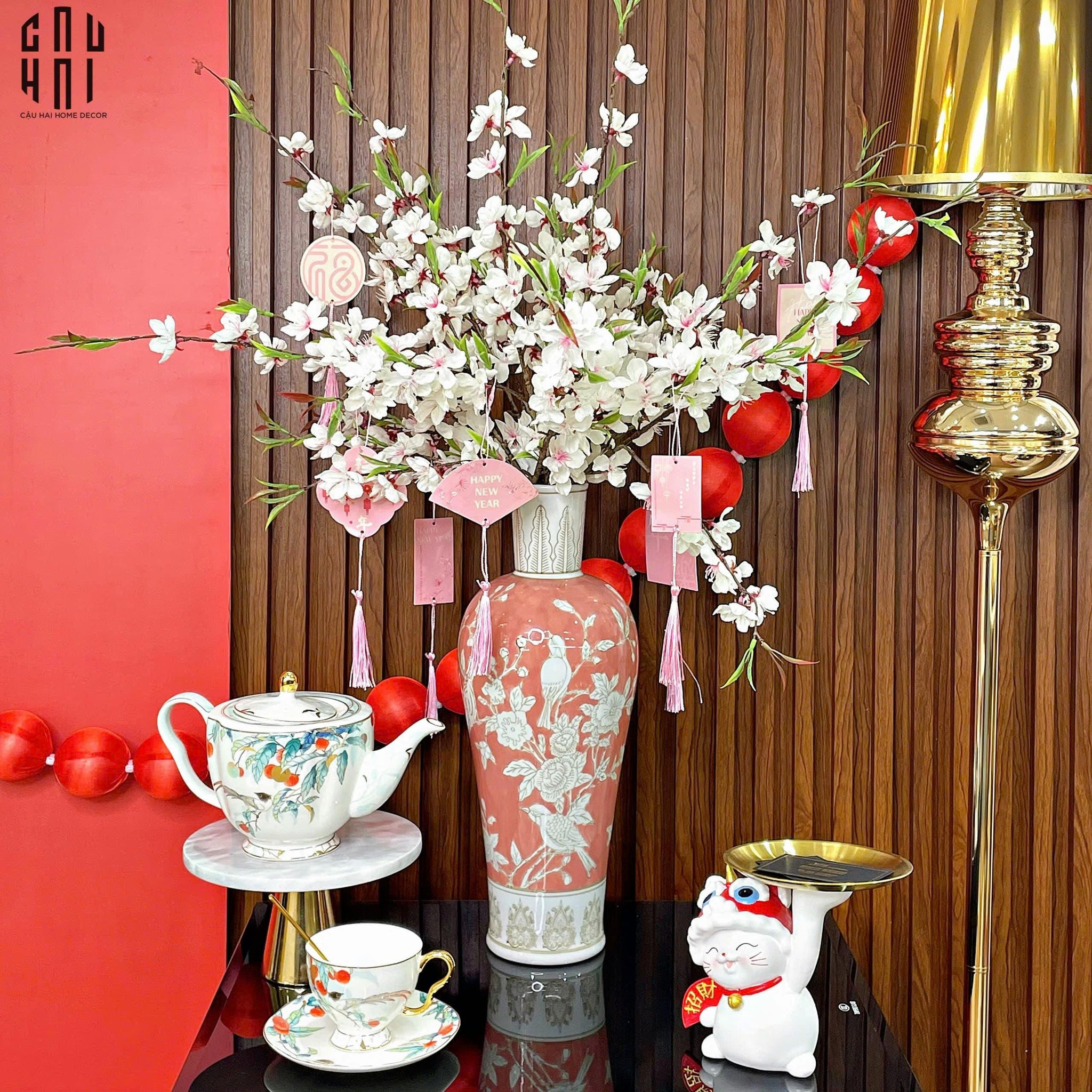 BÌNH HOA HỒNG XUÂN-CẬU HAI HOME DECOR