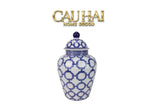 Bình Hoa Indochine Ginger Jar Oriental Heritage – Bleu Treillis H35-BÌNH HOA-CẬU HAI HOME DECOR