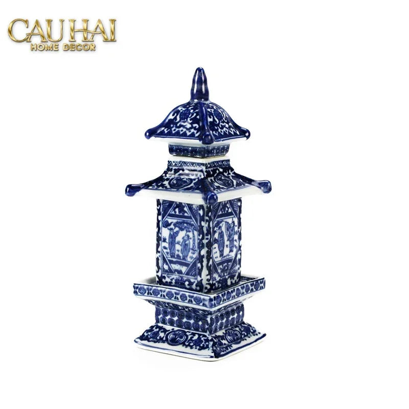 Bình Hoa Indochine Thanh Hoa Các Indigo Porcelain Vases 7.5x21-CẬU HAI HOME DECOR