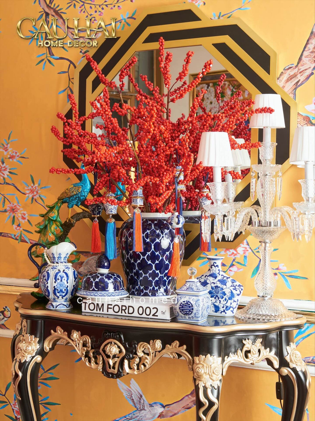 Bình Hoa Indochine Thanh Hoa Các Indigo Porcelain Vases 7.5x21-BÌNH HOA-Đối tác tại Trung Quốc theo từng đơn đặt hàng-CẬU HAI HOME DECOR