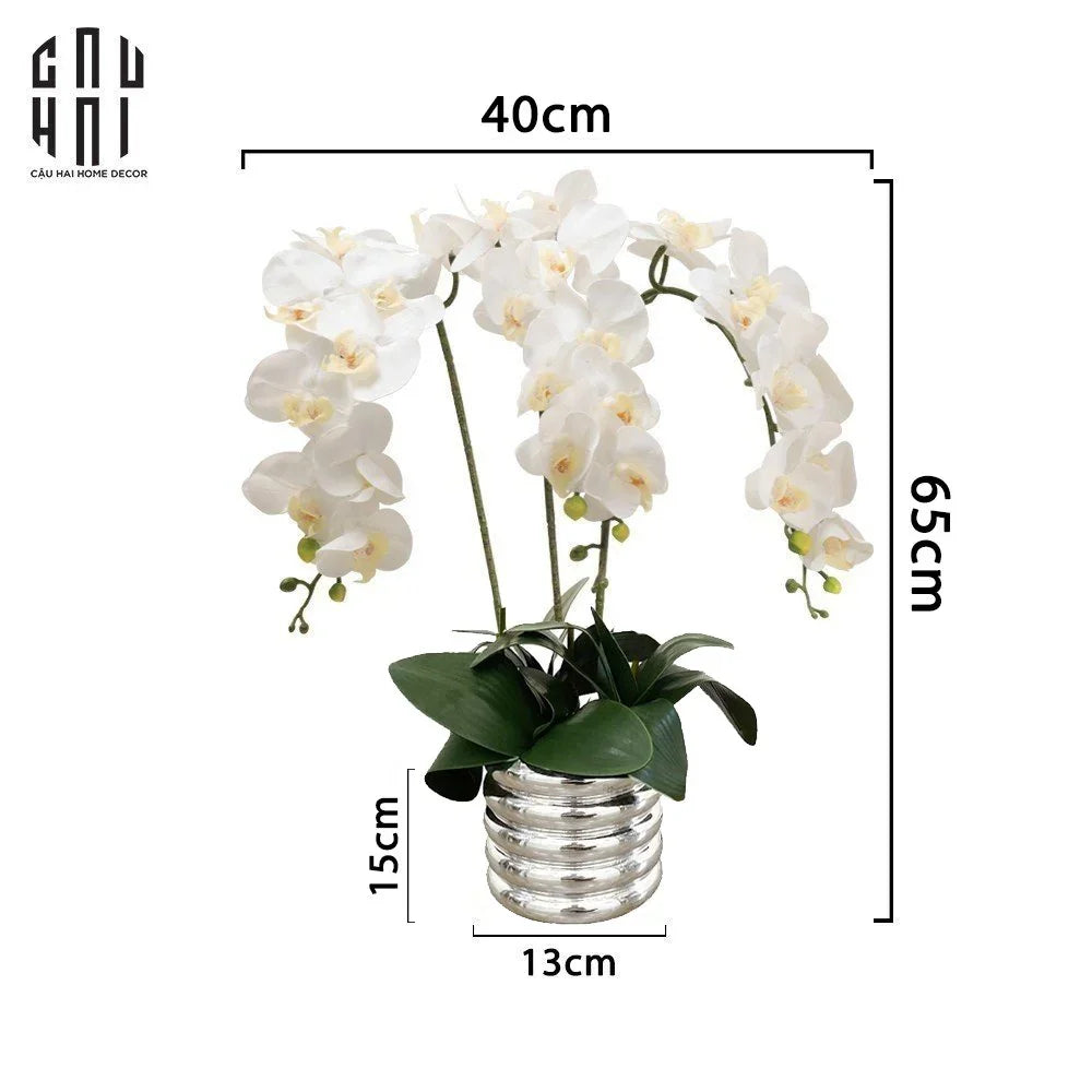 Bình Hoa Lan Trắng - White Orchid-CẬU HAI HOME DECOR