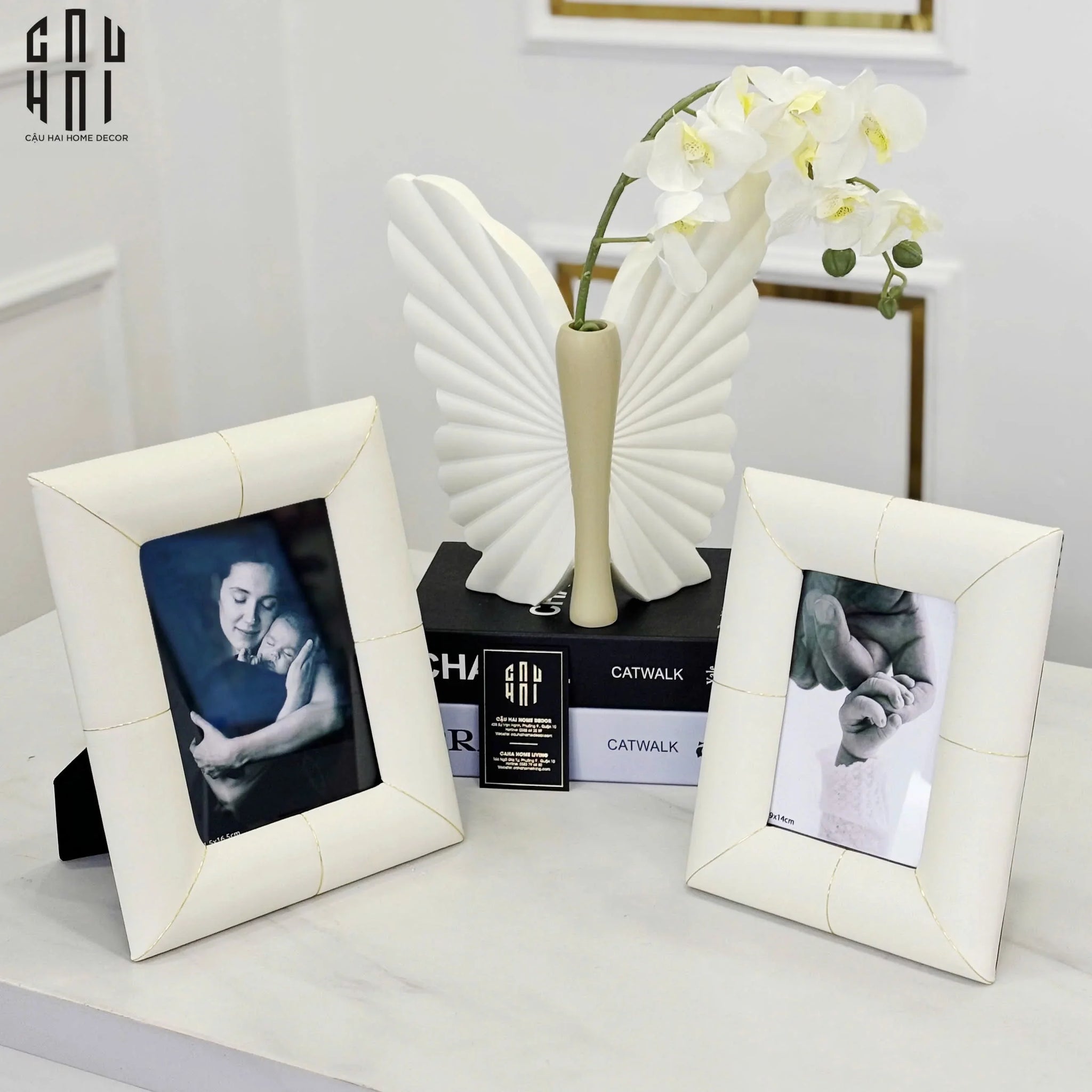 Bình Hoa Papillon Angel In Bloom - Beige H26x24x16-CẬU HAI HOME DECOR