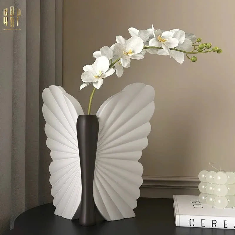 Bình Hoa Papillon Angel In Bloom - Noir H26x24x16-CẬU HAI HOME DECOR