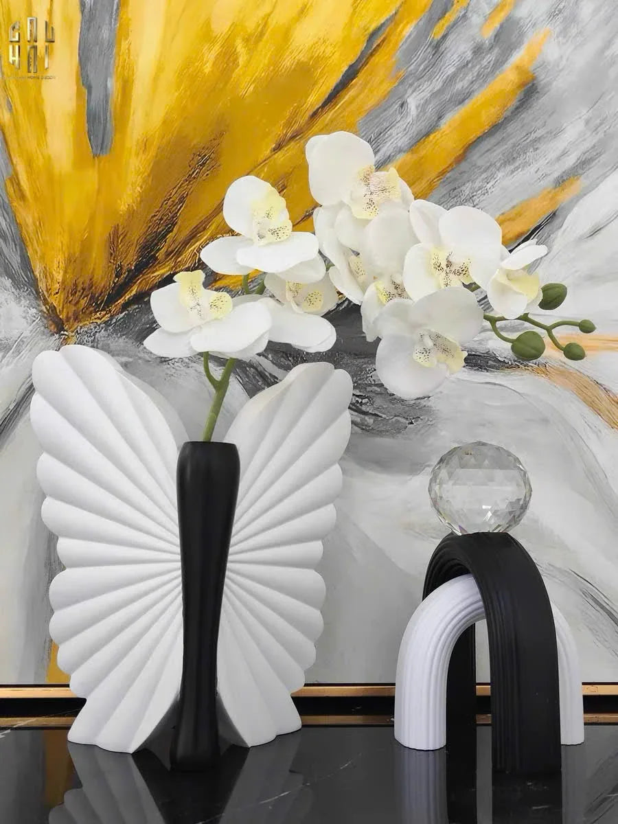Bình Hoa Papillon Angel In Bloom - Noir H26x24x16-CẬU HAI HOME DECOR
