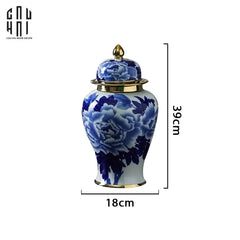 Bình Hoa Phù Dung Men Lam 18x39-BÌNH HOA-CẬU HAI HOME DECOR